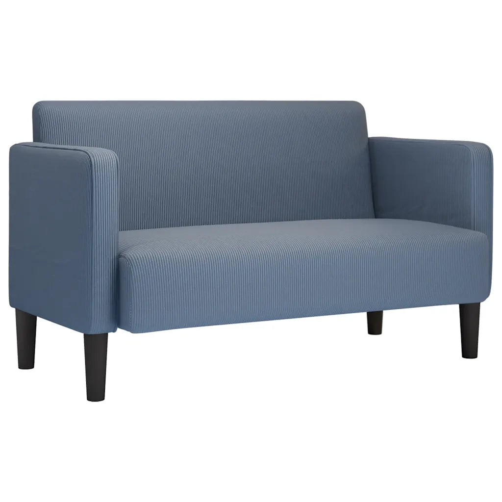 Divano Divanetto-Sofa Blu 109 cm Tessuto di Velluto a Coste