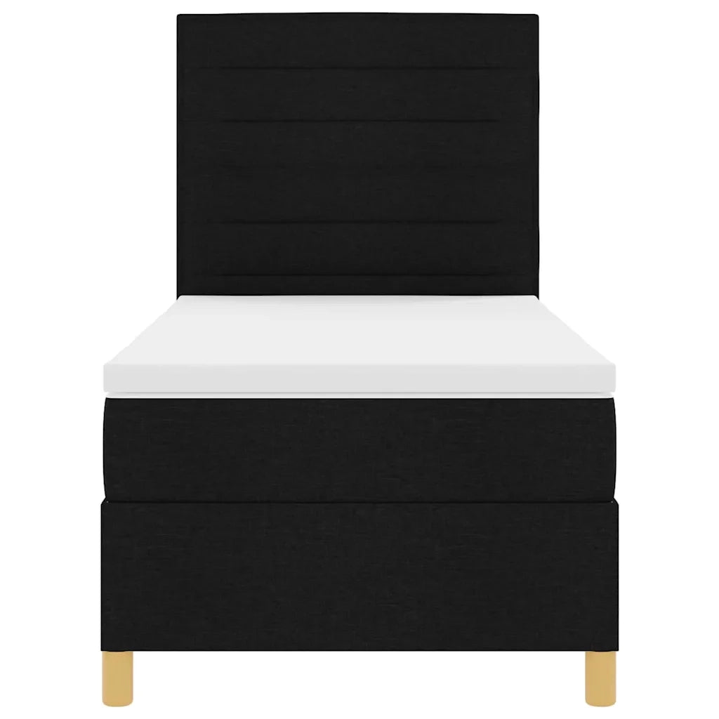 Letto a Sorgente LED con materasso Nero 80 x 200 cm Tessuto 3342979