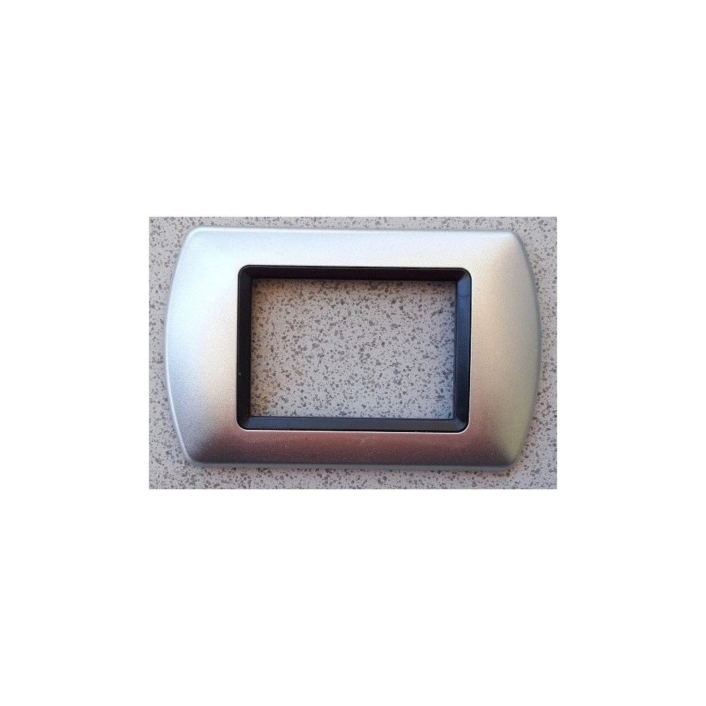 Trade Shop - Placchette Placche In Abs Compatibili Per Serie Living International Placca - Argento -4 Fori     -