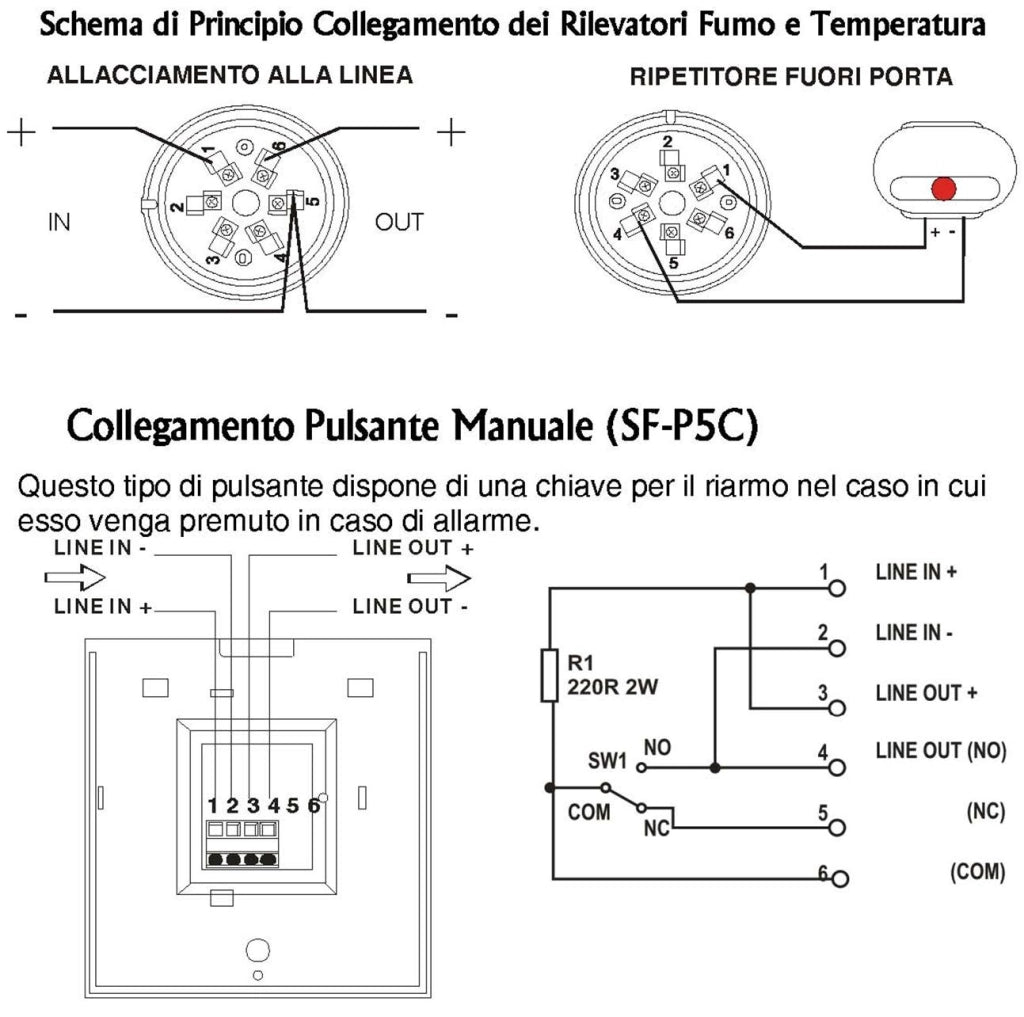 RILEVATORE TEMPERATURA SOGLIA FISSA 62° C 3 PEZZI PER ANTINCENDIO SENSORE TERMOVELOCIMETRICO CONVENZIONALE LOOP USCITA LED STATO