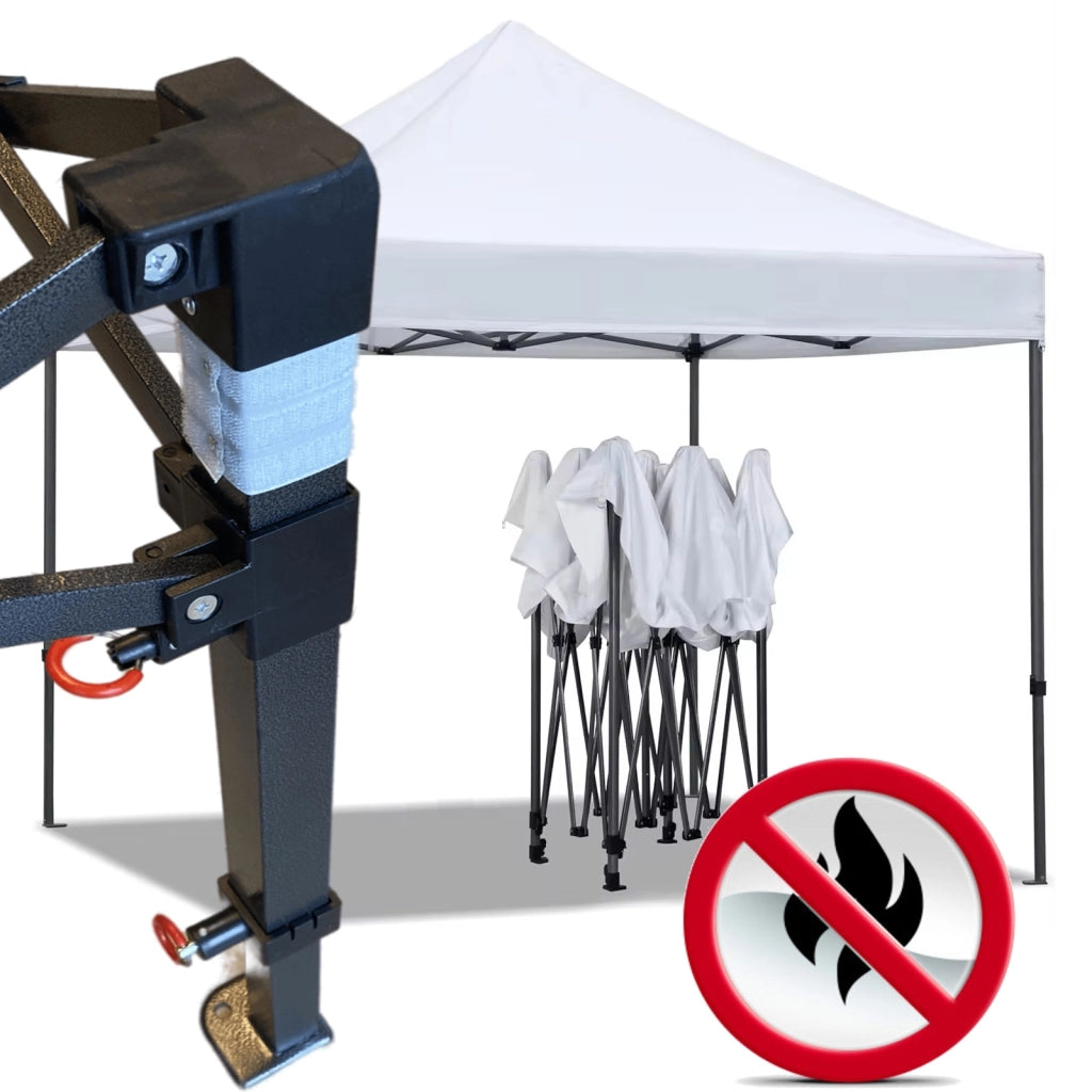 Gazebo 3x3m bianco certificato IGNIFUGO SENZA laterali pieghevole portatile estendibile richiudibile estensibile acciaio per fiere eventi stand chiosco tenda tendone mercato mercatino