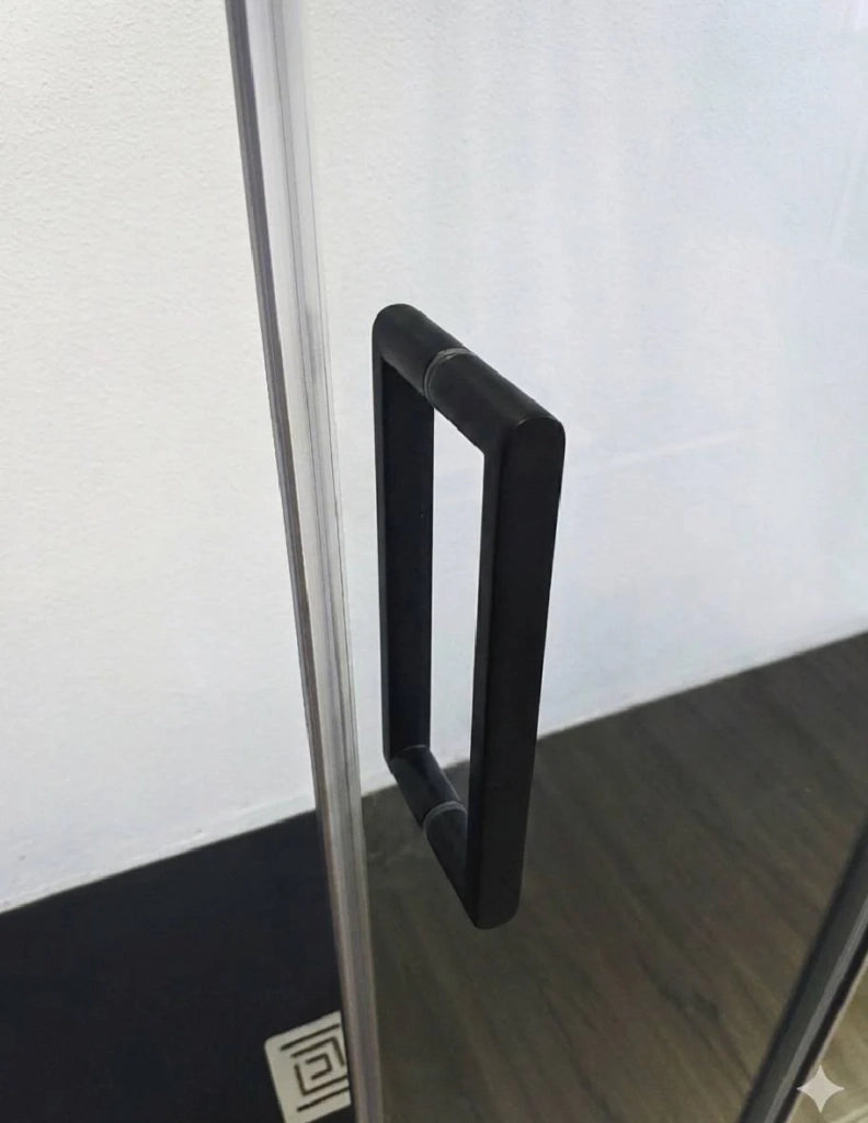 Box doccia CIRENE (KENNA) 1+1 con lato fisso laterale 100x75 cm Nero Barra Parallela
