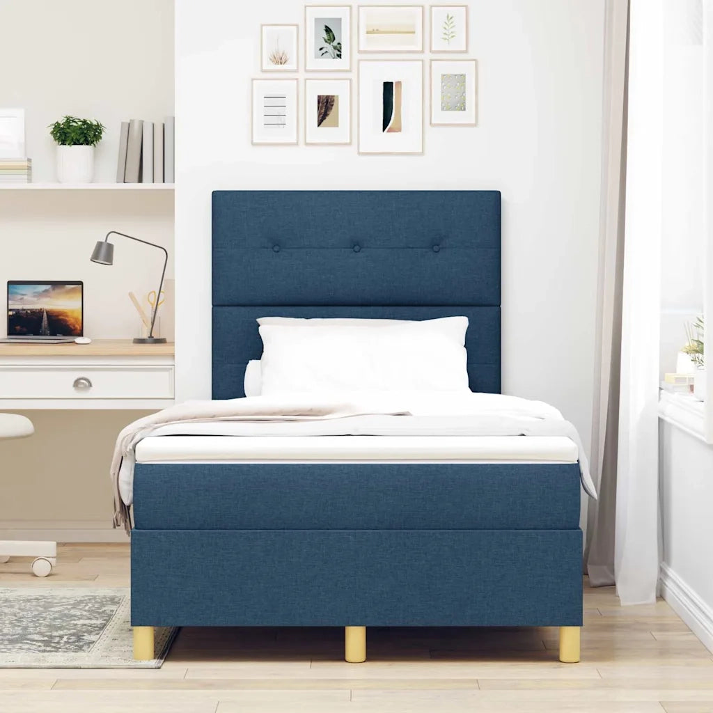 Letto a molle con materasso Blu 120 x 190 cm Tessuto 3339608