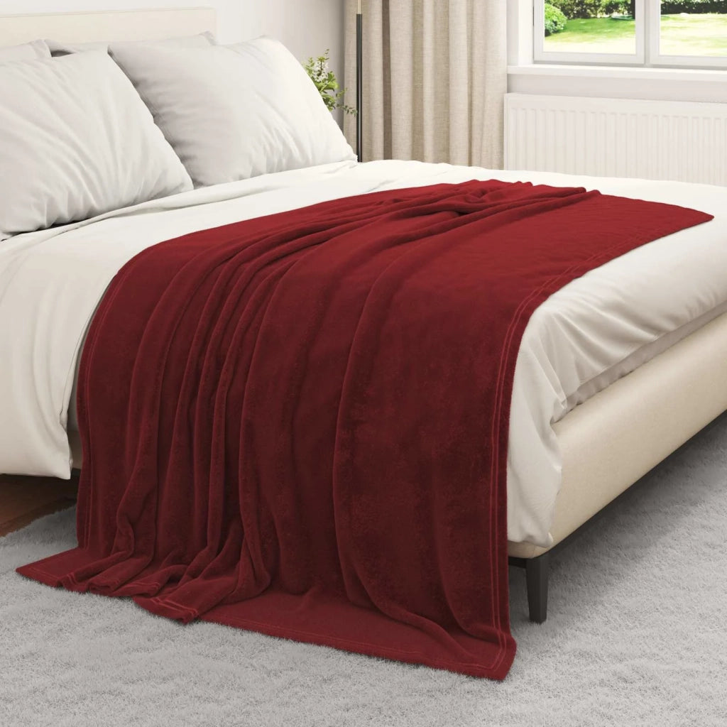 Coperte da Pile 6 pz Rosso Bordeaux 150 x 200 cm Panno
