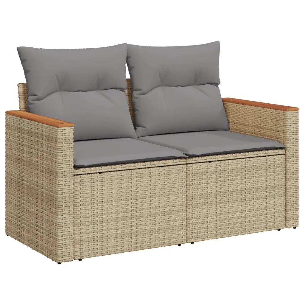 Set Divano da Giardino 5 pz con Cuscini Beige Misto Polyrattan 3225940