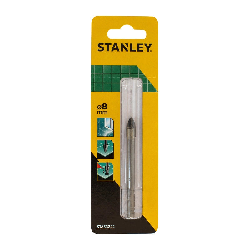 PIRANHA STANLEY STA53242 (X53242) PUNTA VETRO E CERAMICA MM.8- STANLEY- 1,0 pz