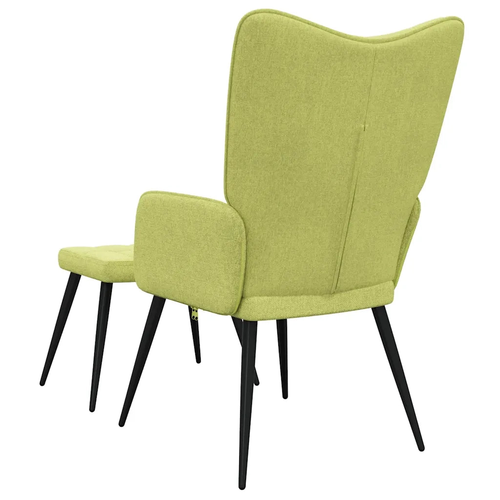Sedia Relax con Sgabello Verde in Tessuto 327957