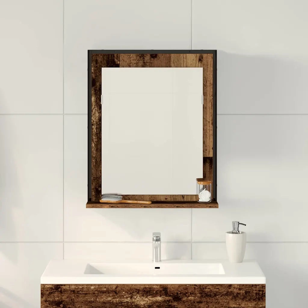 Specchio con lo scaffale Legno vecchio 50 x 12 x 60 cm 862220
