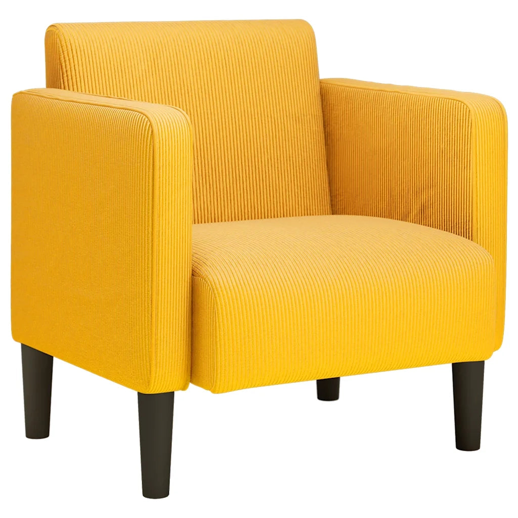 Divano Sedia con Braccioli Giallo Chiaro 54 cm Tessuto a Coste 4100521