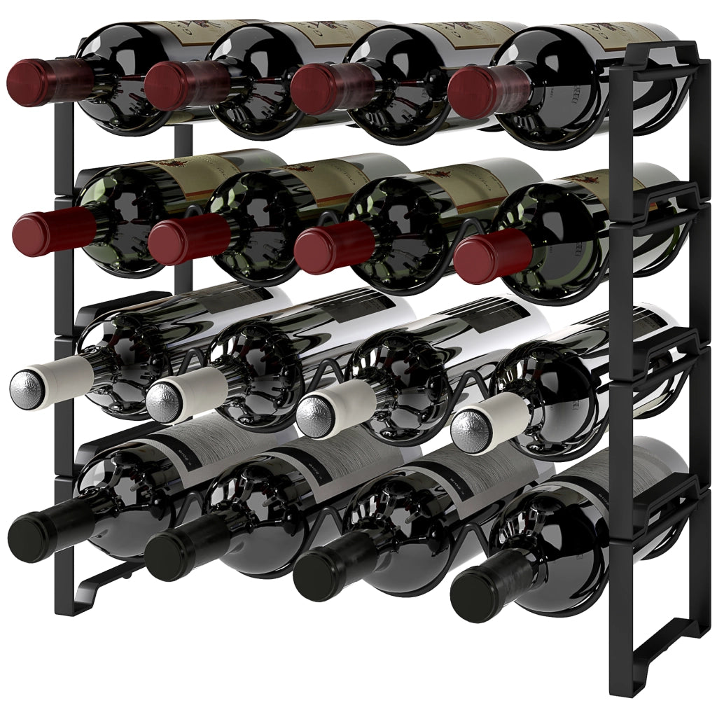 Scaffale per Vino ¨C Zephmum ¨C Nero, Metallo, 4 Livelli