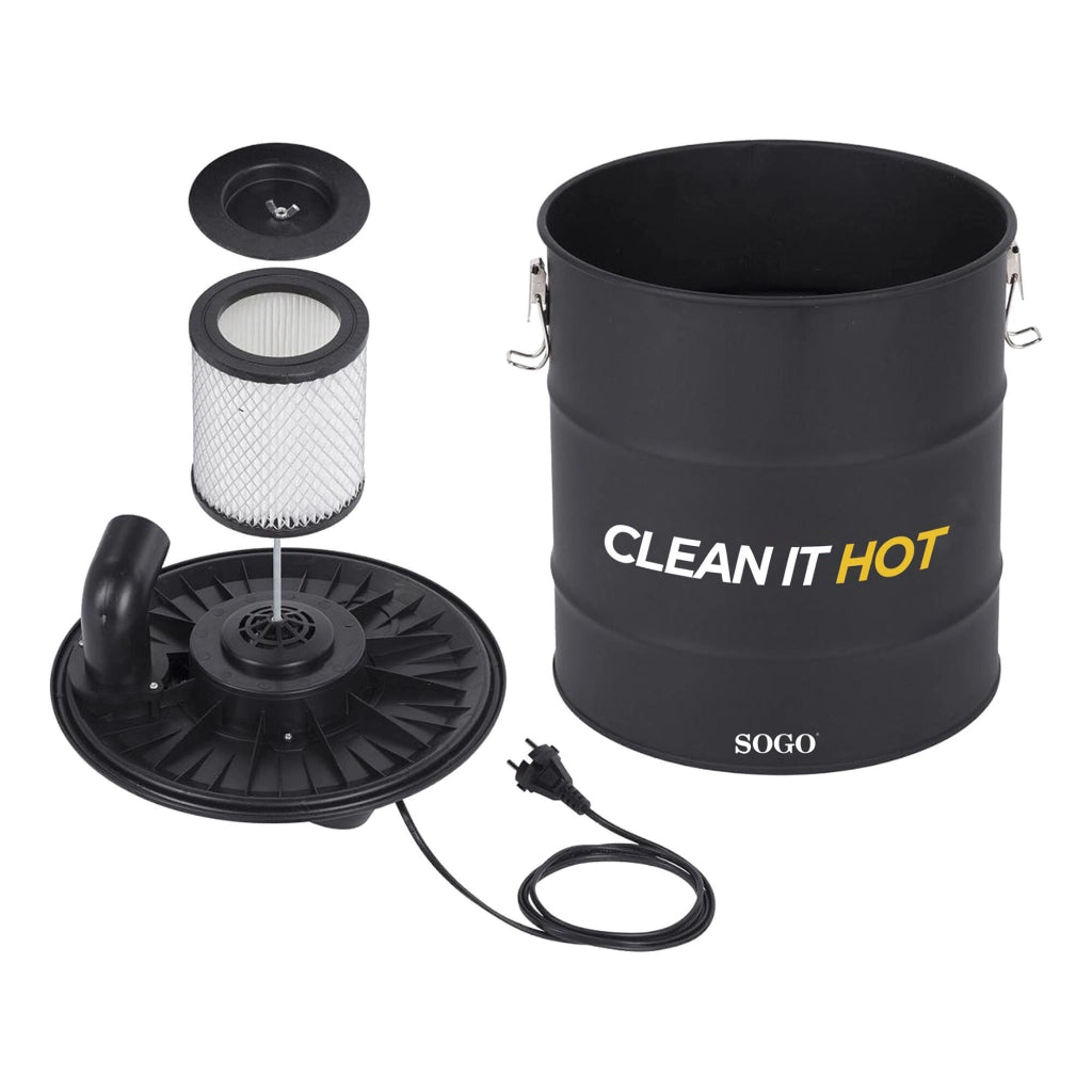 Aspirapolvere con Serbatoio in Metallo 20L, Filtro HEPA e Soffiatore  1200W