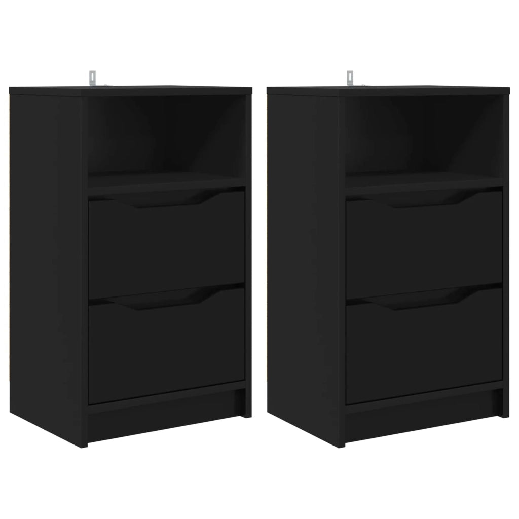 Comodini 2 pcs Nero 40 x 30 x 467 cm Legno multistrato 888910