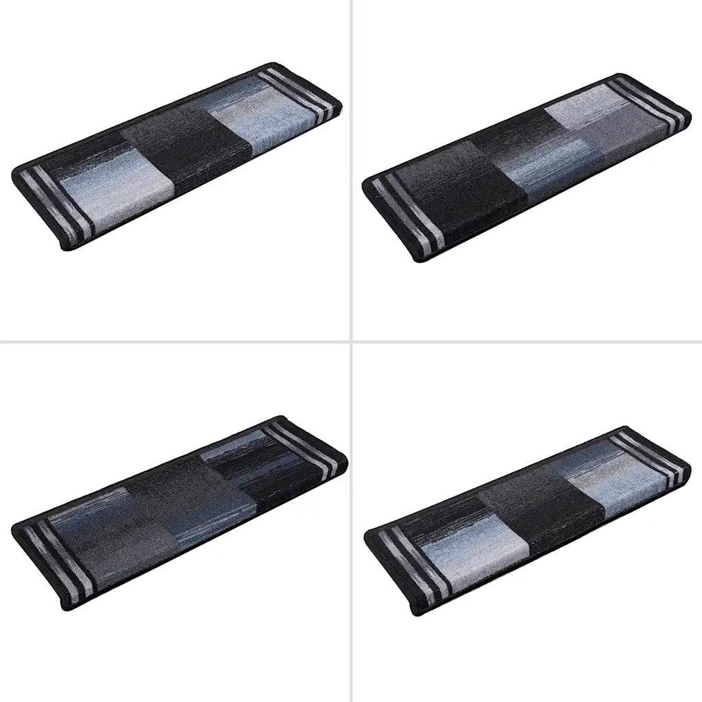 Tappetini per Scale Autoadesivi 5 pz 65x21x4 cm Nero e Grigio 149842
