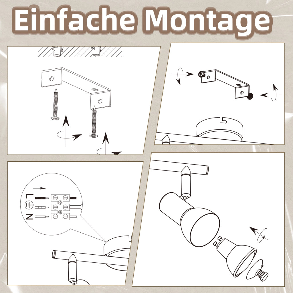 ZMH Faretto da soffitto 2 luci nero - Faretti GU10 orientabili