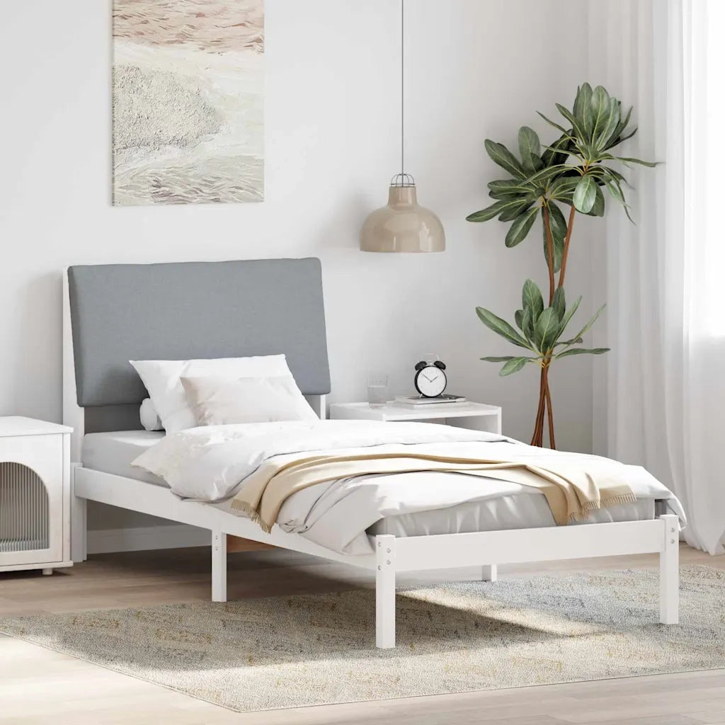 Struttura del letto-Giroletto-Rete del Letto Bianco e grigio chiaro 100 x 200 cm 496629