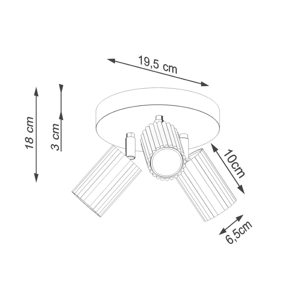Lampada da soffitto KARBON 3P verde oliva