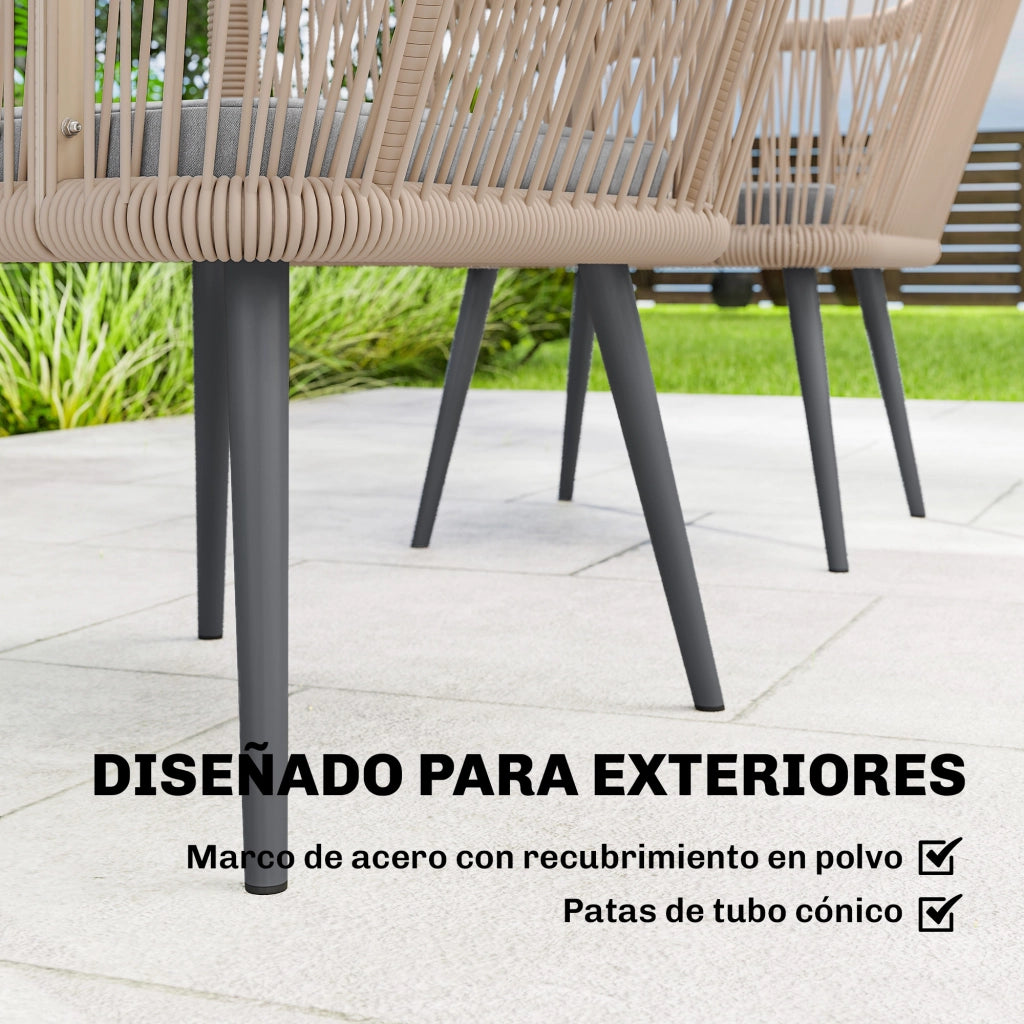 Sedia da giardino in rattan con cuscini e braccioli ¨C Minimal ¨C Grigio 54x65x80 cm