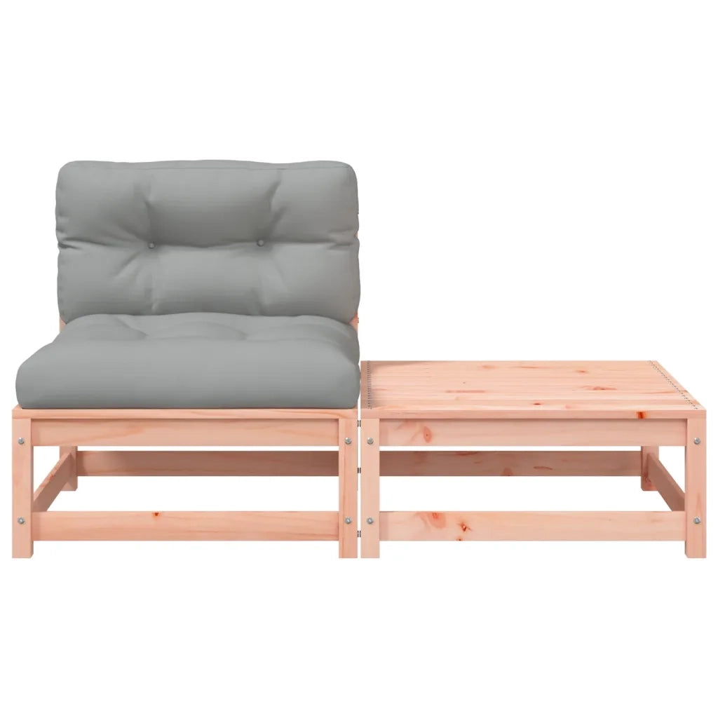 Divano da Giardino Senza Braccioli con Cuscini e Poggiapiedi-Sofa da Giardino-Divano da esterno 406161