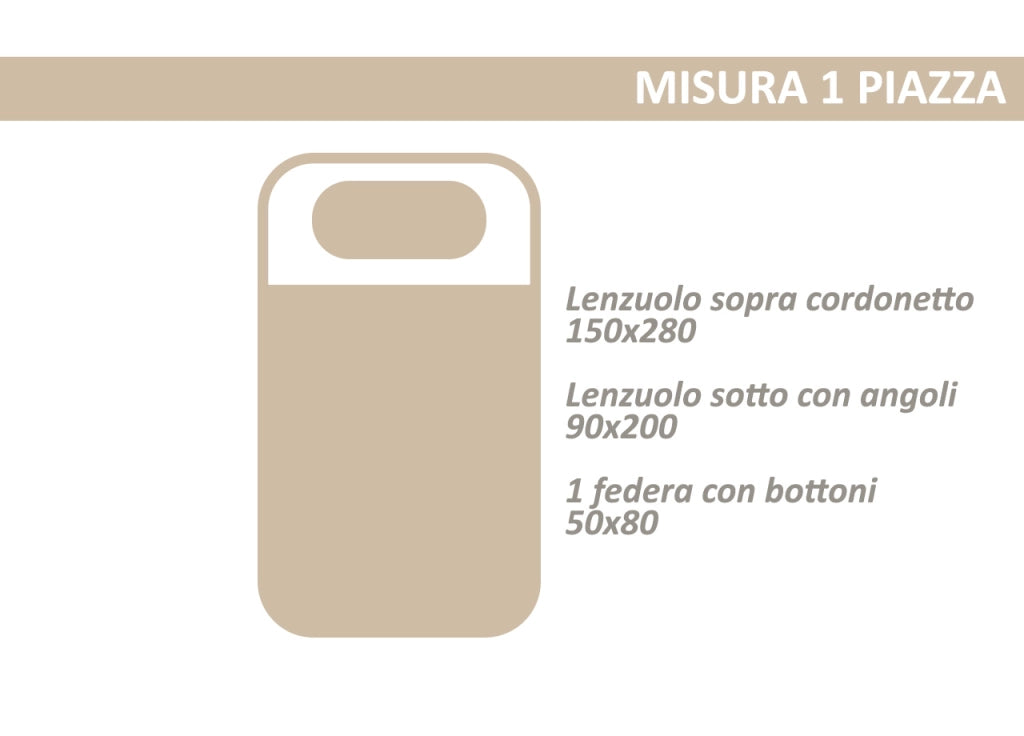 Completo Lenzuola Letto 100% Cotone Made In Italy Disegno Canva - Singolo - Verde
