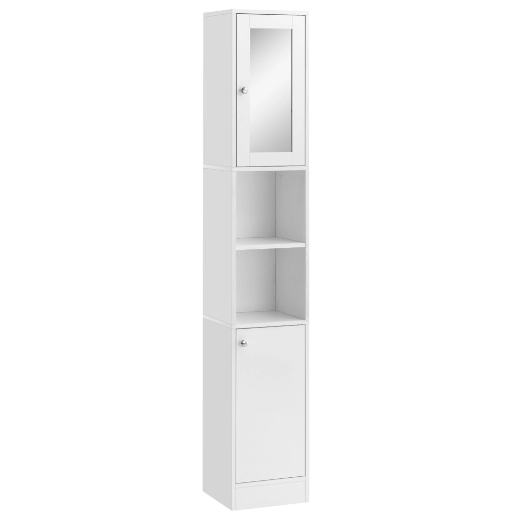 Colonna Bagno con Specchio e Ripiani ¨C Minimal ¨C Bianco 30x28x180 cm