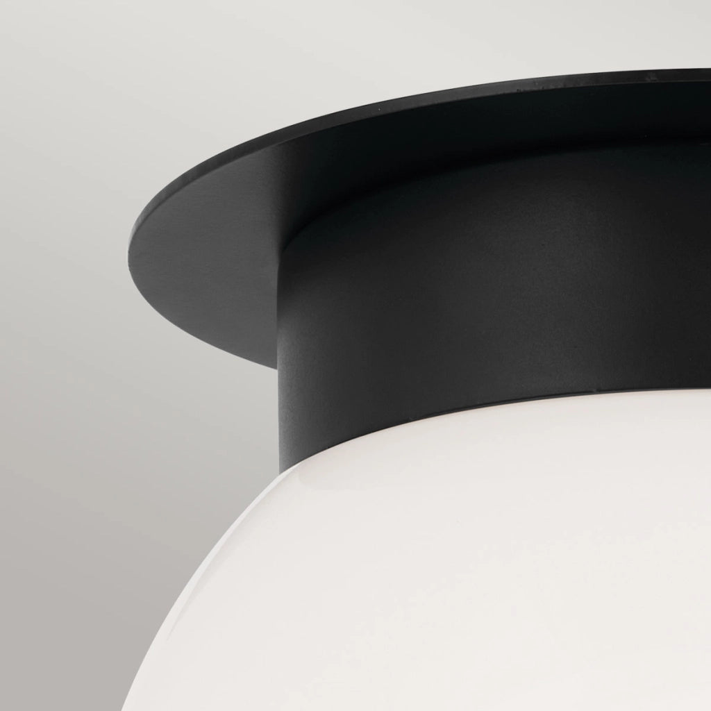 Plafoniera Albers Kichler nera sfera opale E27 1 luce