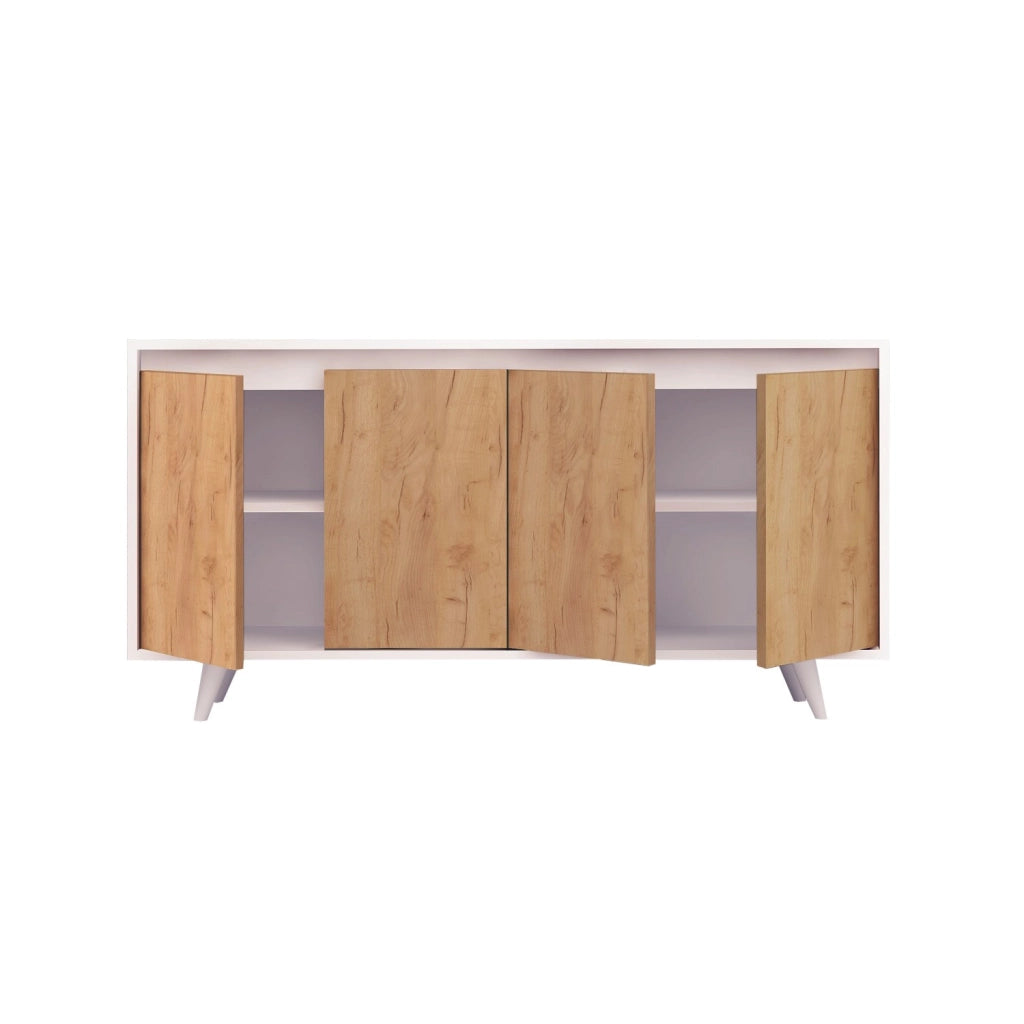 Credenza in legno "Nossa" - 140 x 40 x 86 cm - Marrone