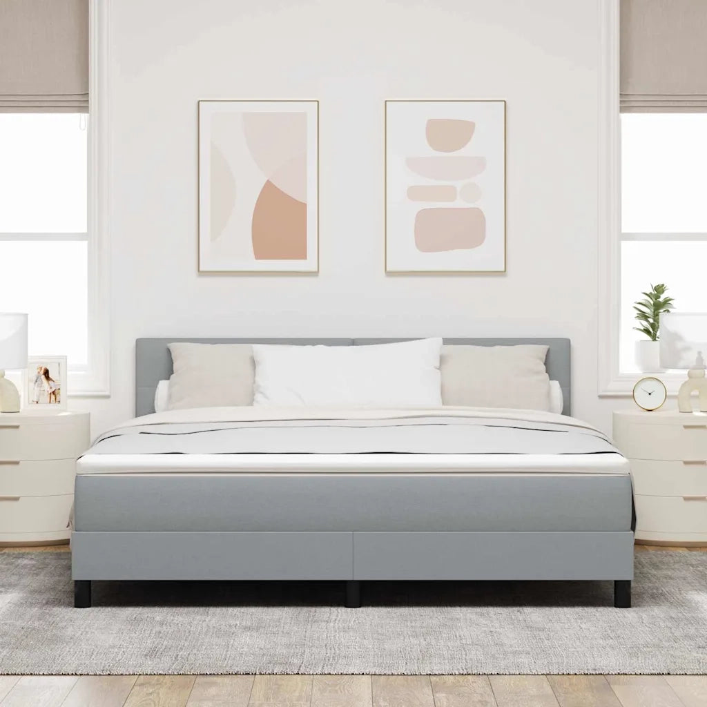 Letto a molle con materasso Grigio chiaro 180 x 200 cm Tessuto