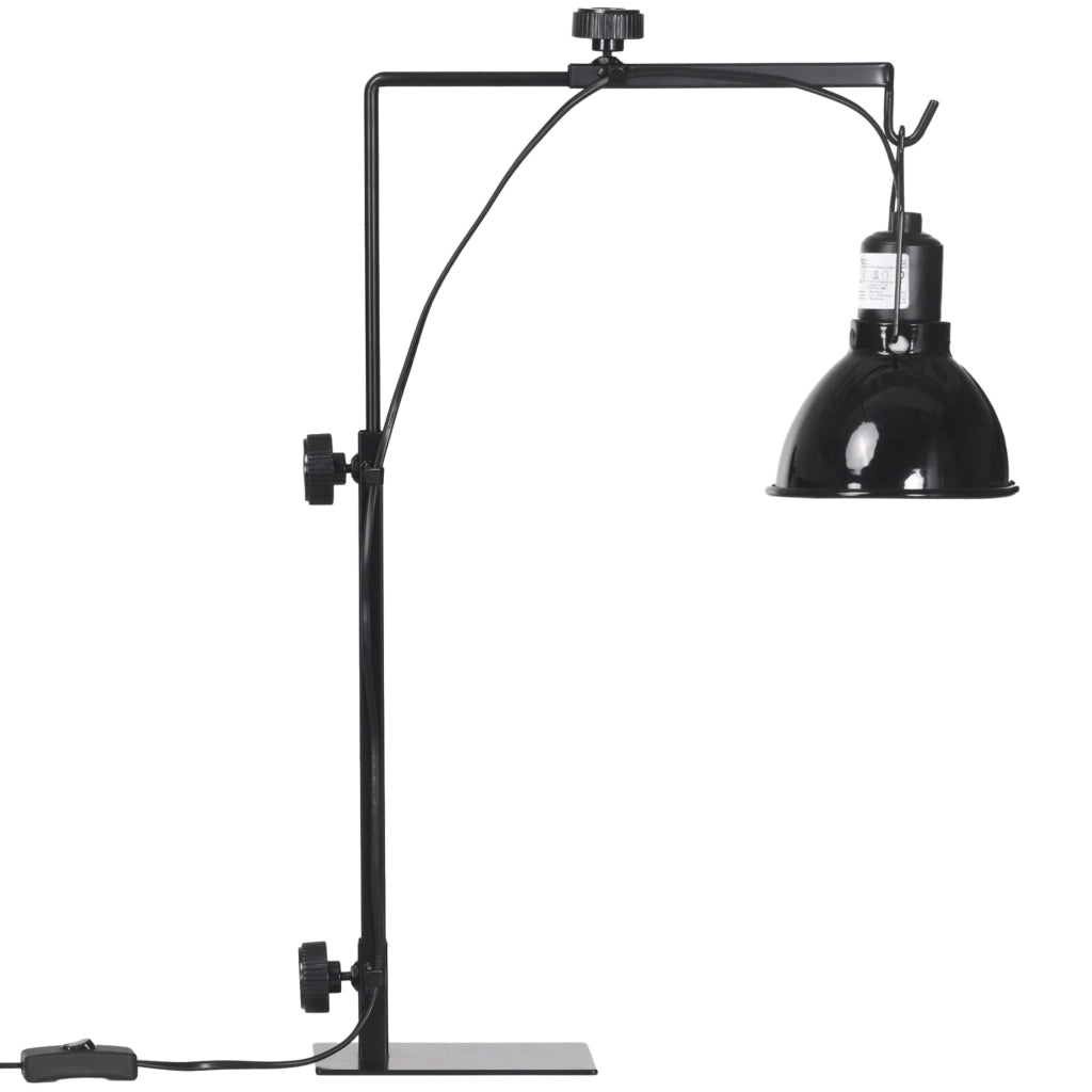Supporto Lampada Riscaldante Rettili ¨C Xylo ¨C Regolabile Altezza Larghezza Base Acciaio 32x9x67cm Nero