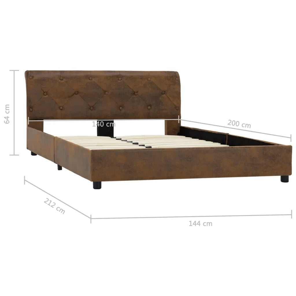 Giroletto Marrone in Similpelle Scamosciata 140x200 cm 284891