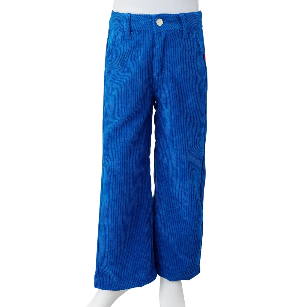 Pantaloni per Bambini in Velluto a Coste Blu Cobalto 116 14421