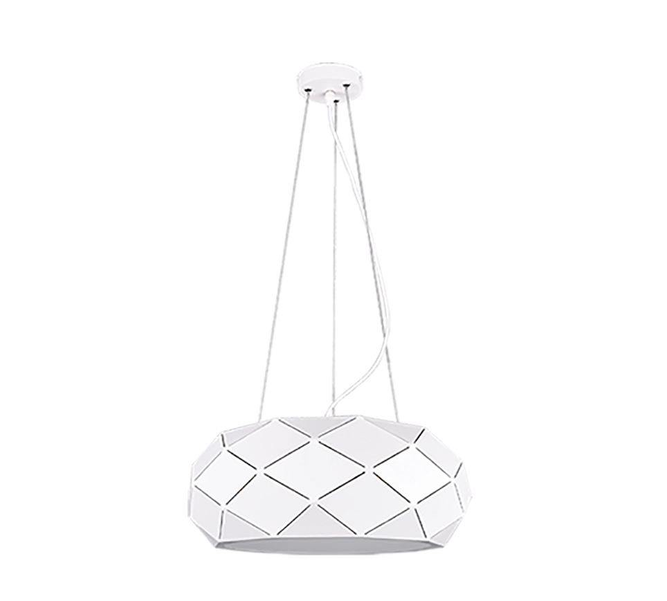 Lampada a sospensione con tagli laser, metallo, bianco, D 50 cm, Zandor