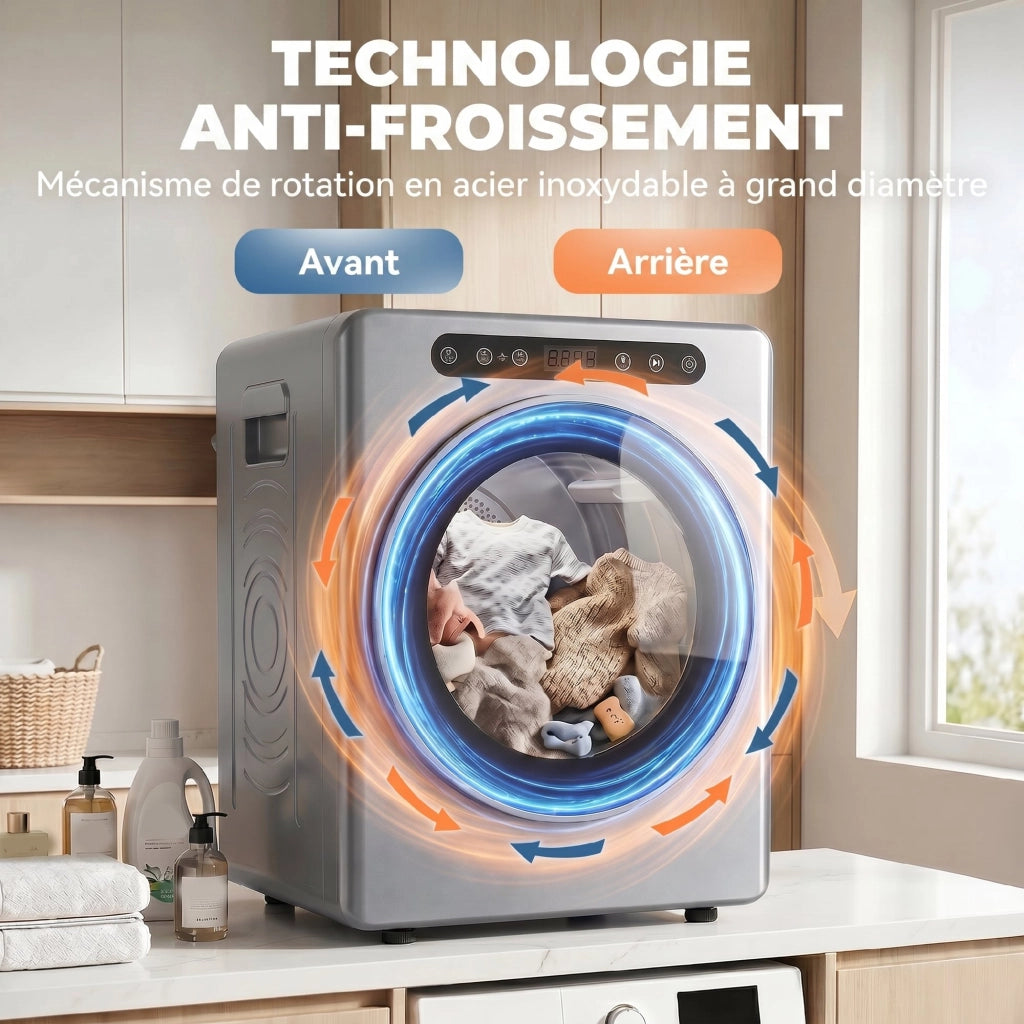 Asciugatrice Elettrica 1000W ¨C Xylo ¨C 3 Kg, 6 Modalit¨¤, Acciaio Inossidabile, Argento
