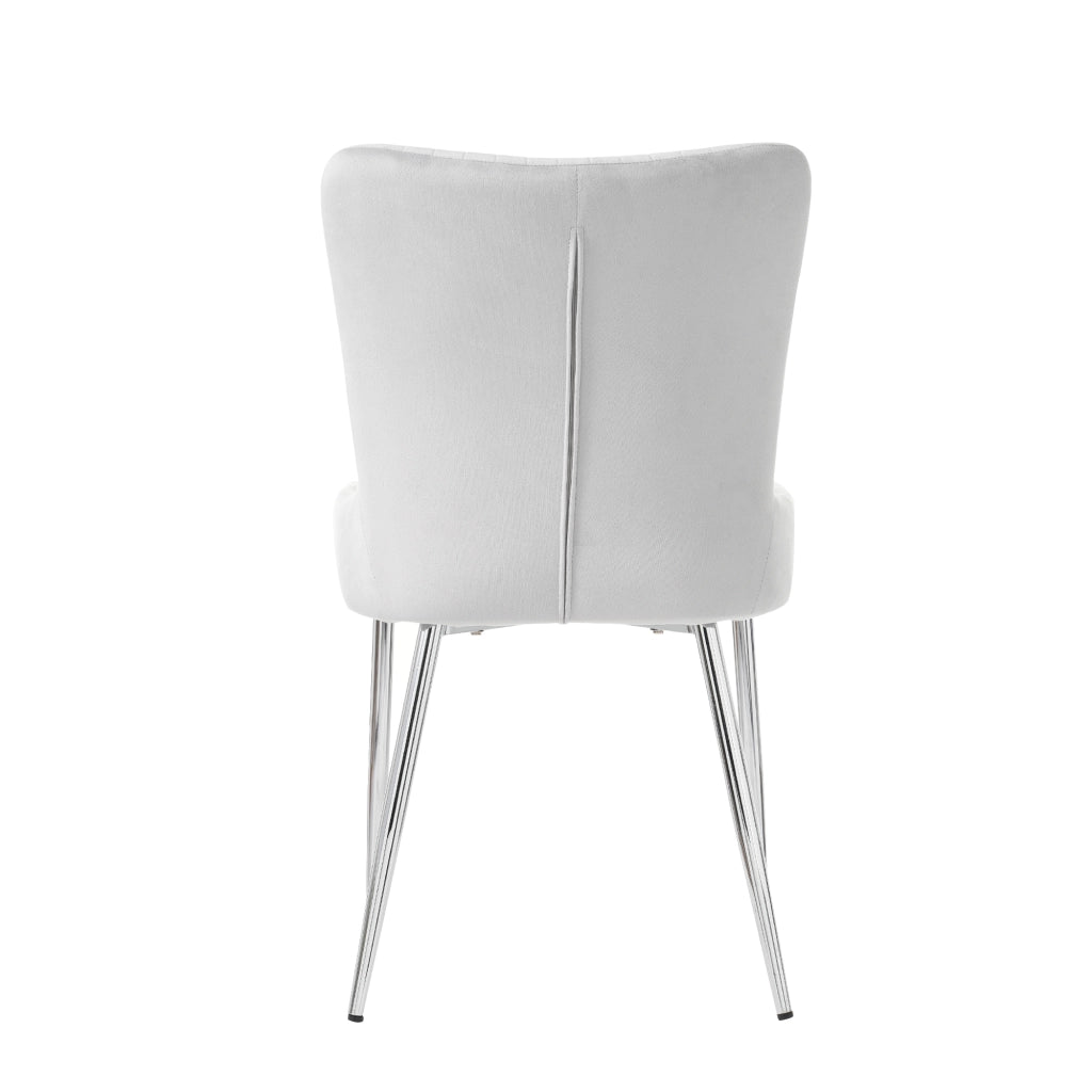SEDIA DA PRANZO Set da 2 pezzi in velluto grigio con gambe in metallo
