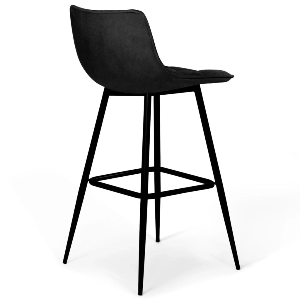 IDMarket - Set di 6 sgabelli da bar MADY in velluto nero
