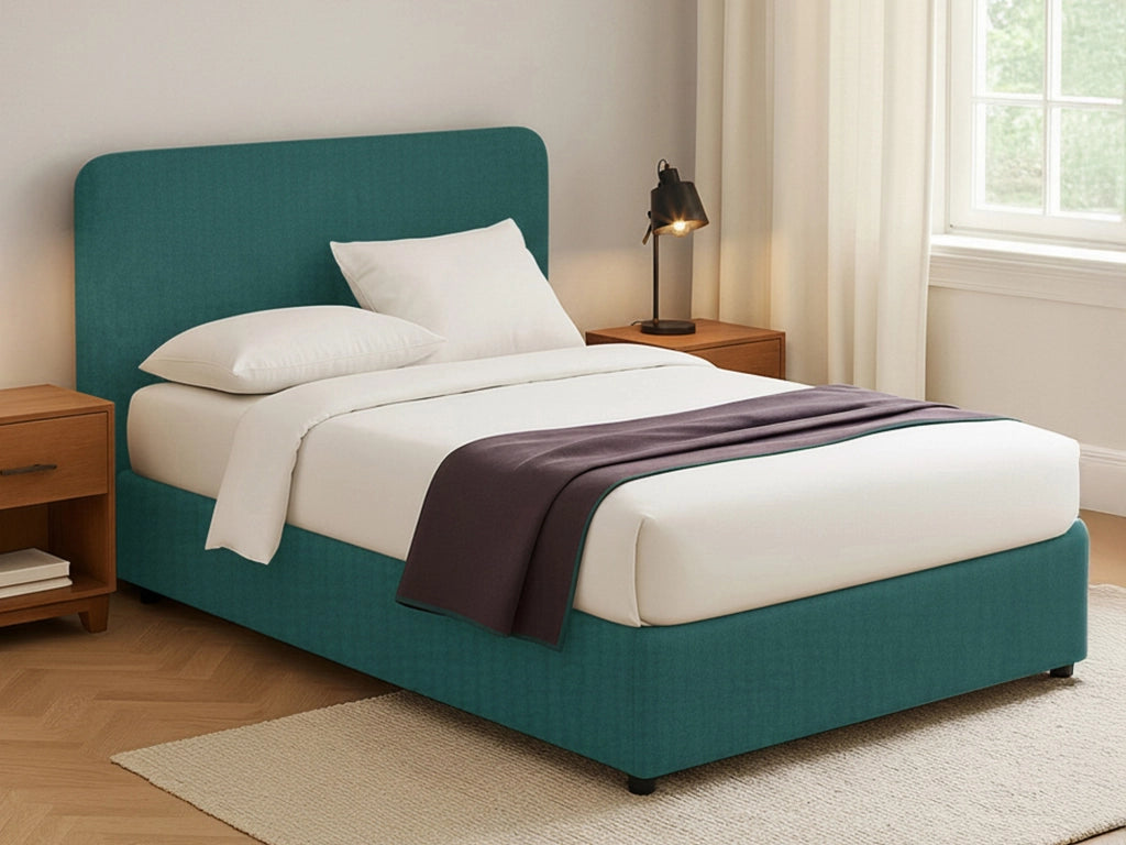 Poole, Letto Piazza e Mezza Sfoderabile Made in Italy, Verde Petrolio