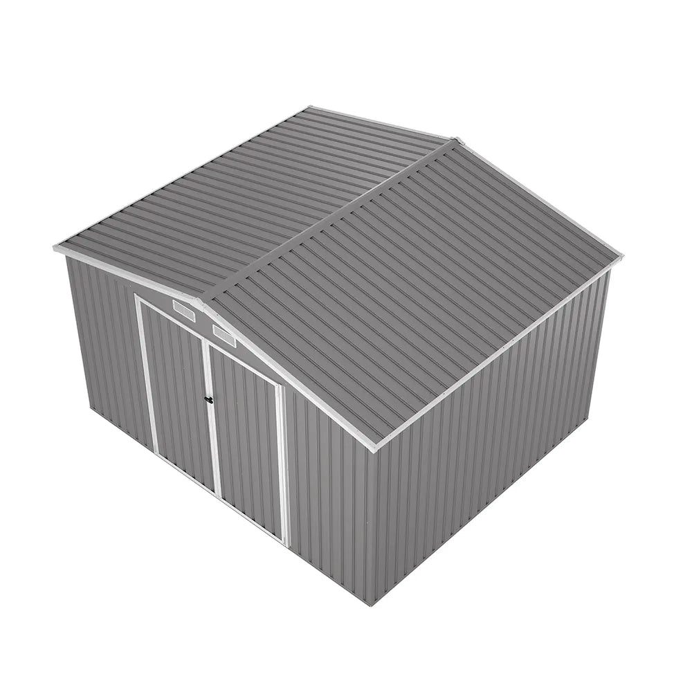 Casetta da giardino in acciaio zincato grigio 3,21x2,77xh2,17 m - 129kg - 8,9 metri quadri