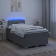 Letto con Box Spring, Materasso e LED Grigio Chiaro Tessuto 3451896