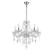 Lampadario Cristallo trasparente/cromo 5xE14 Ø56 Light Prestige
