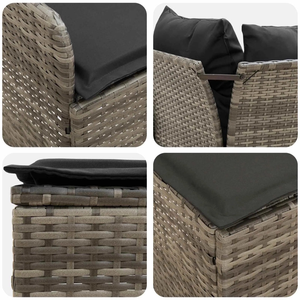 Set di Mobili 7 pcs Grigio e Grigio Scuro Rattan in PE 3422211