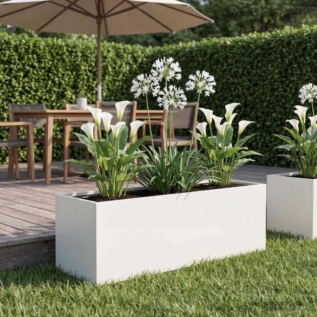 Vaso da giardino Bianco 60 x 20 x 20 cm 8005150