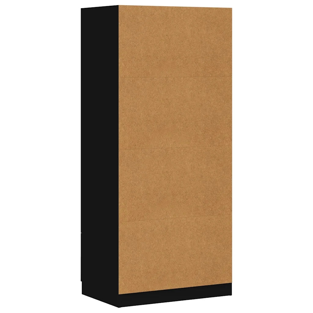 Armadio Nero 80x52x180 cm in Legno Multistrato