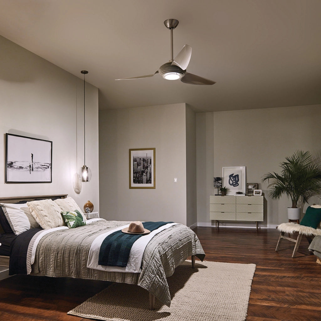 Ventilatore Voya Kichler 152cm LED 14W telecomando champagne