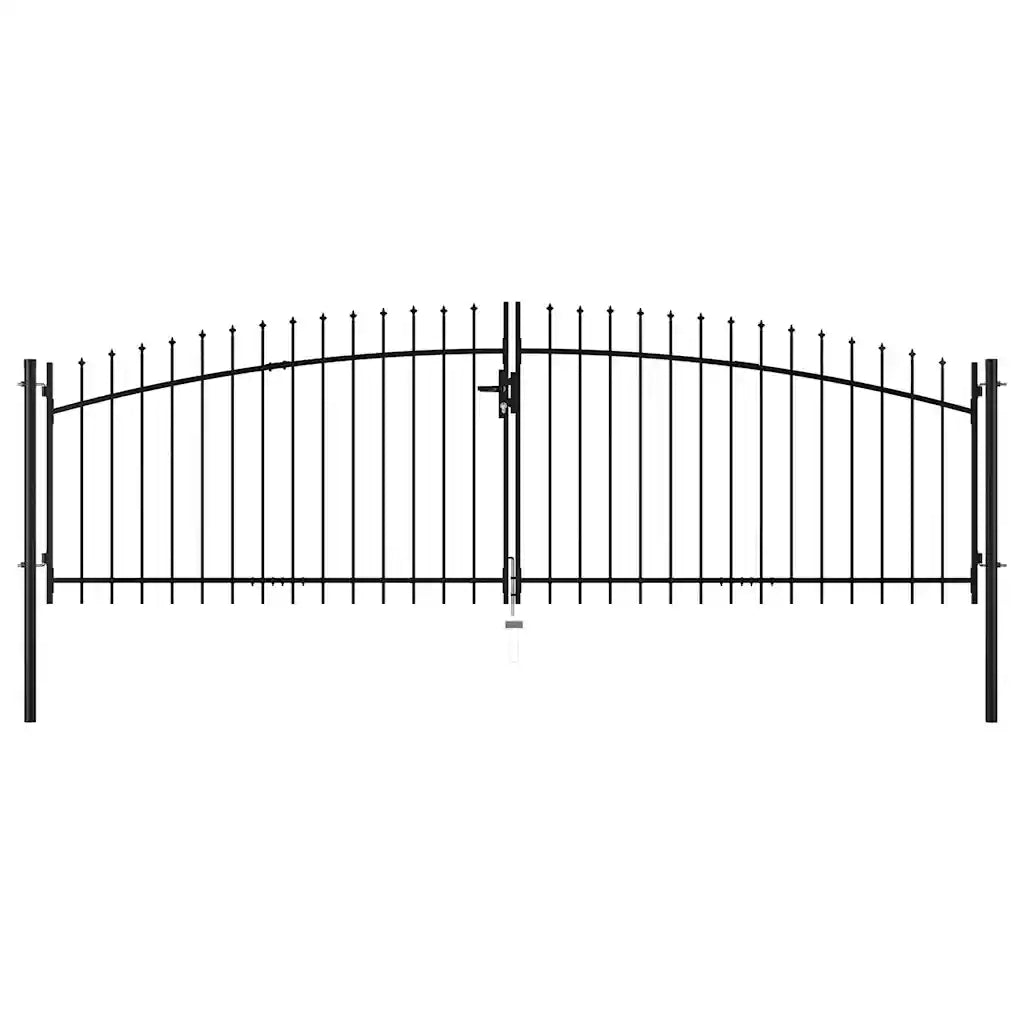 Cancello per recinzione a doppia porta Woerden con punta a lancia 400x174,5 cm 145739
