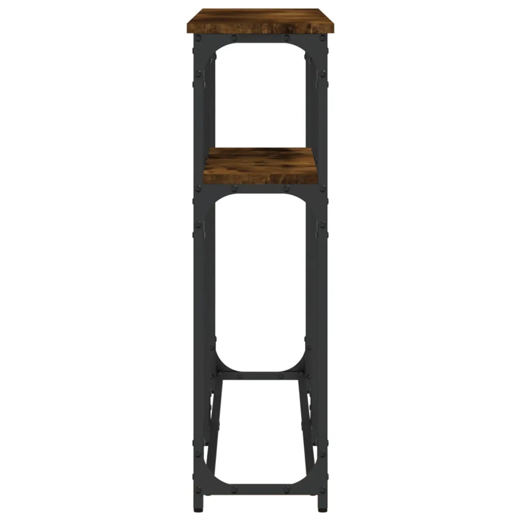 Tavolino Consolle | Tavolo d'Ingresso Rovere Fumo 145x22,5x75 cm Legno Multistrato