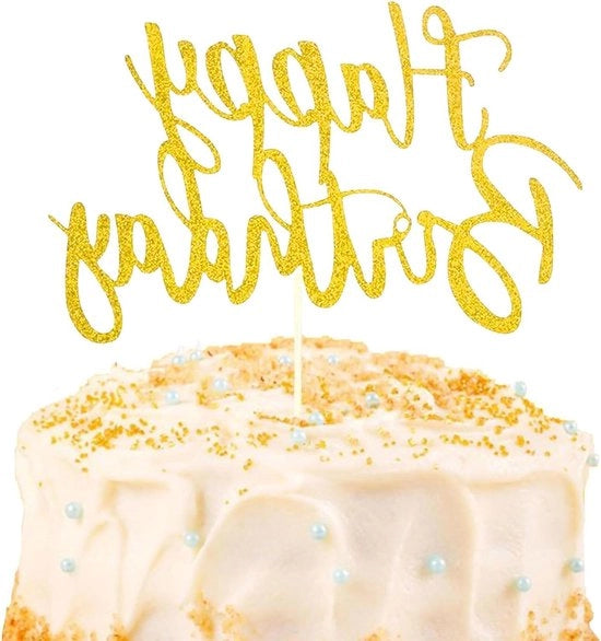 Decorazione per torta con glitter per compleanni - Adatta per bambini e adulti.