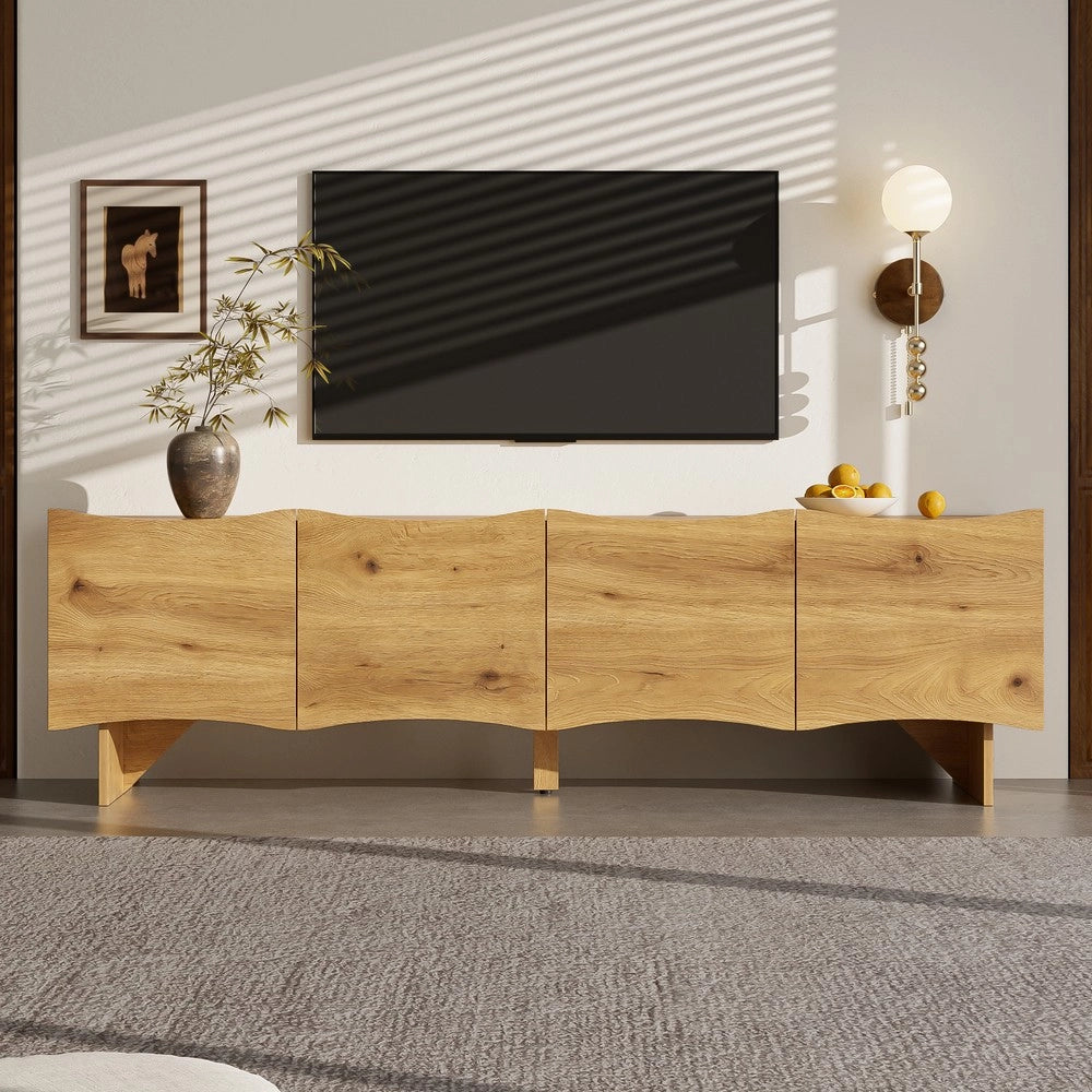 Mobile TV con Ante e Vano Cavi ¨C Xylo ¨C Legno, 155 cm, Soggiorno