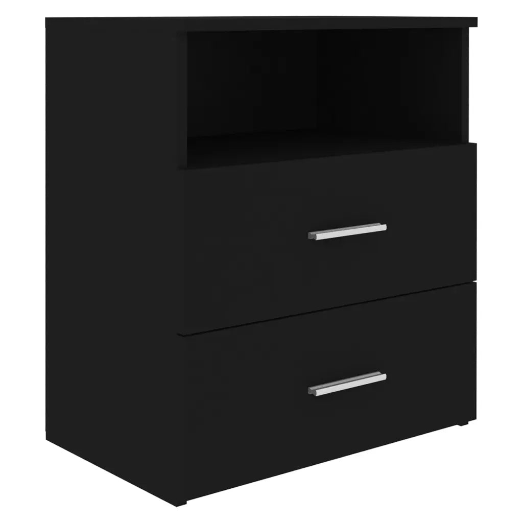 Comodini 2pz-Set di 2 Tavolino da notte Neri 50x32x60 cm