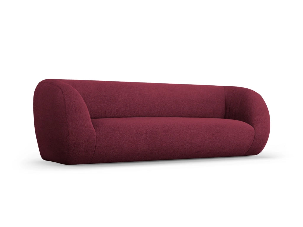 Cosmopolitan Design - Divano "Essen" 3 posti in bouclé bordeaux 