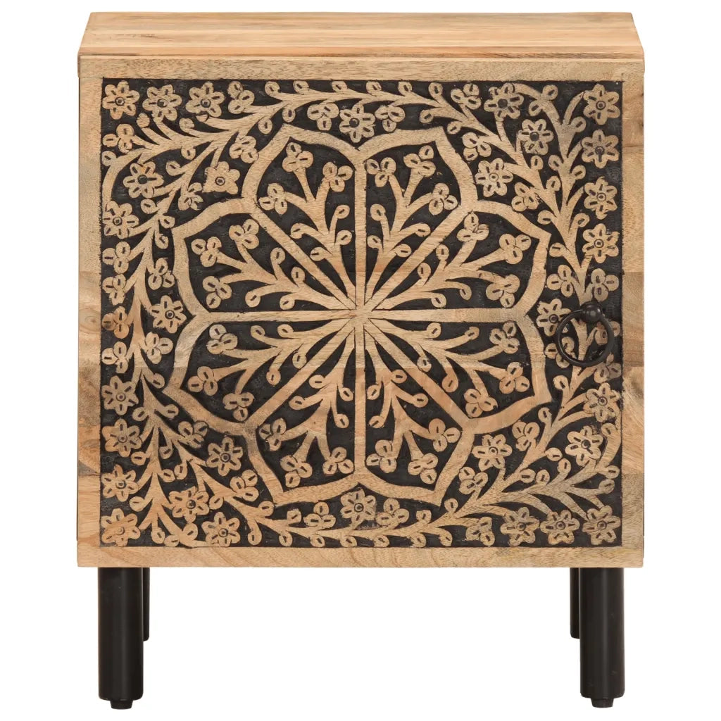 Comodino-Tavolino da notte 40x33x46 cm in Legno Massello di Mango 818311
