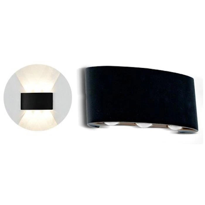 Applique V-TAC VT-846 LED 6W nera IP54 4000K 630lm